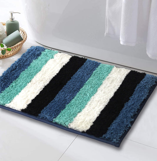 ocean bath mat blue