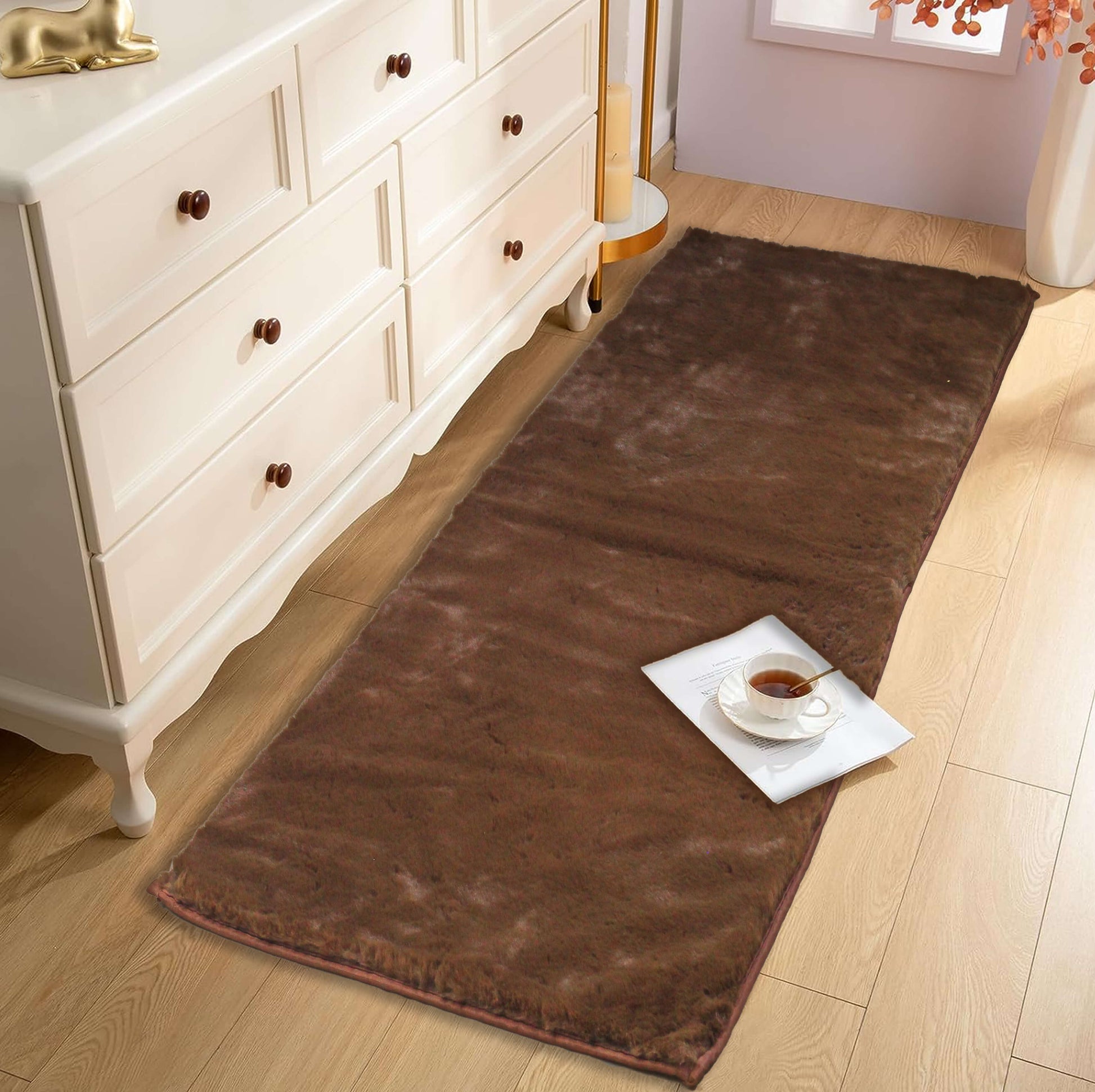 gold brown bed runner