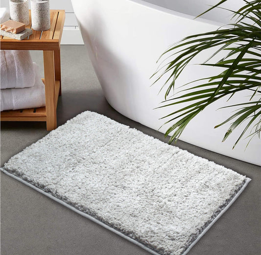 silver bath mat