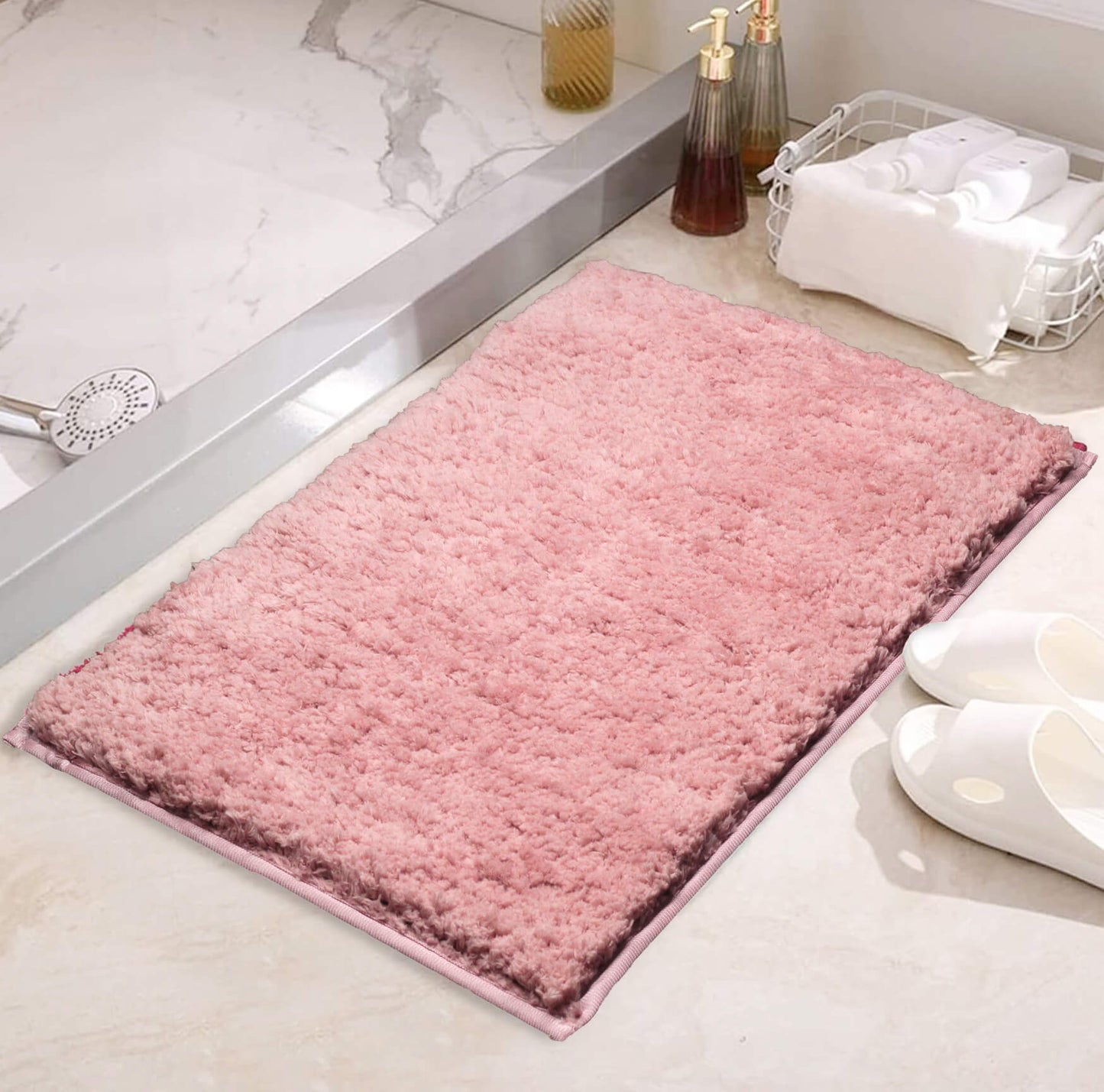 pink bath mat