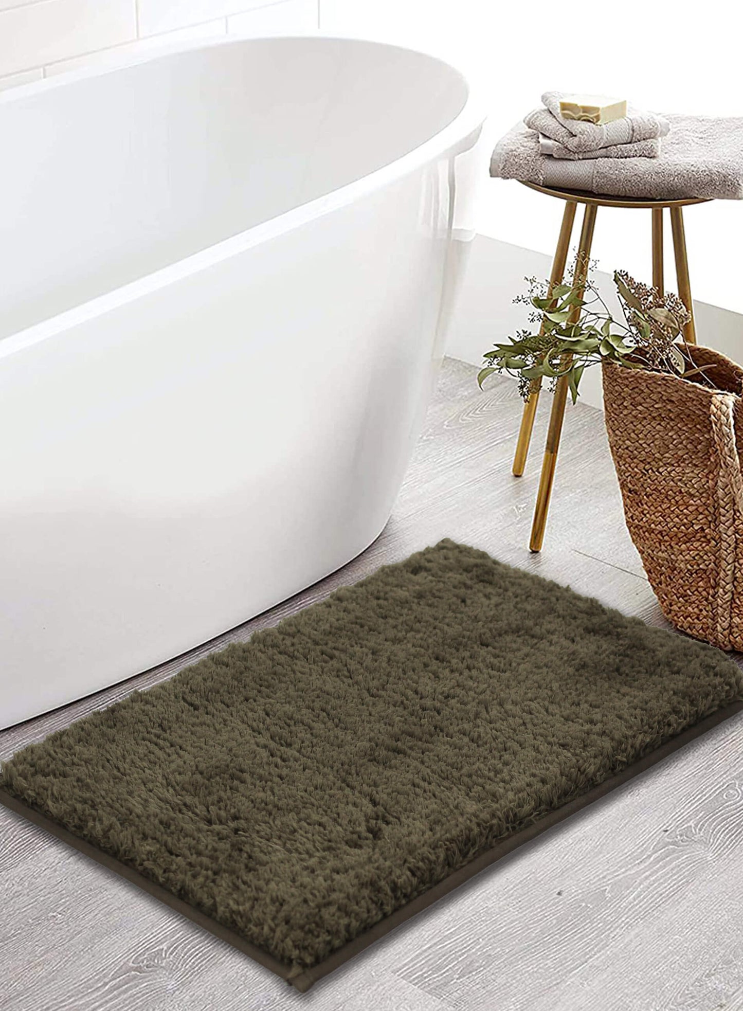 forest green bath mat