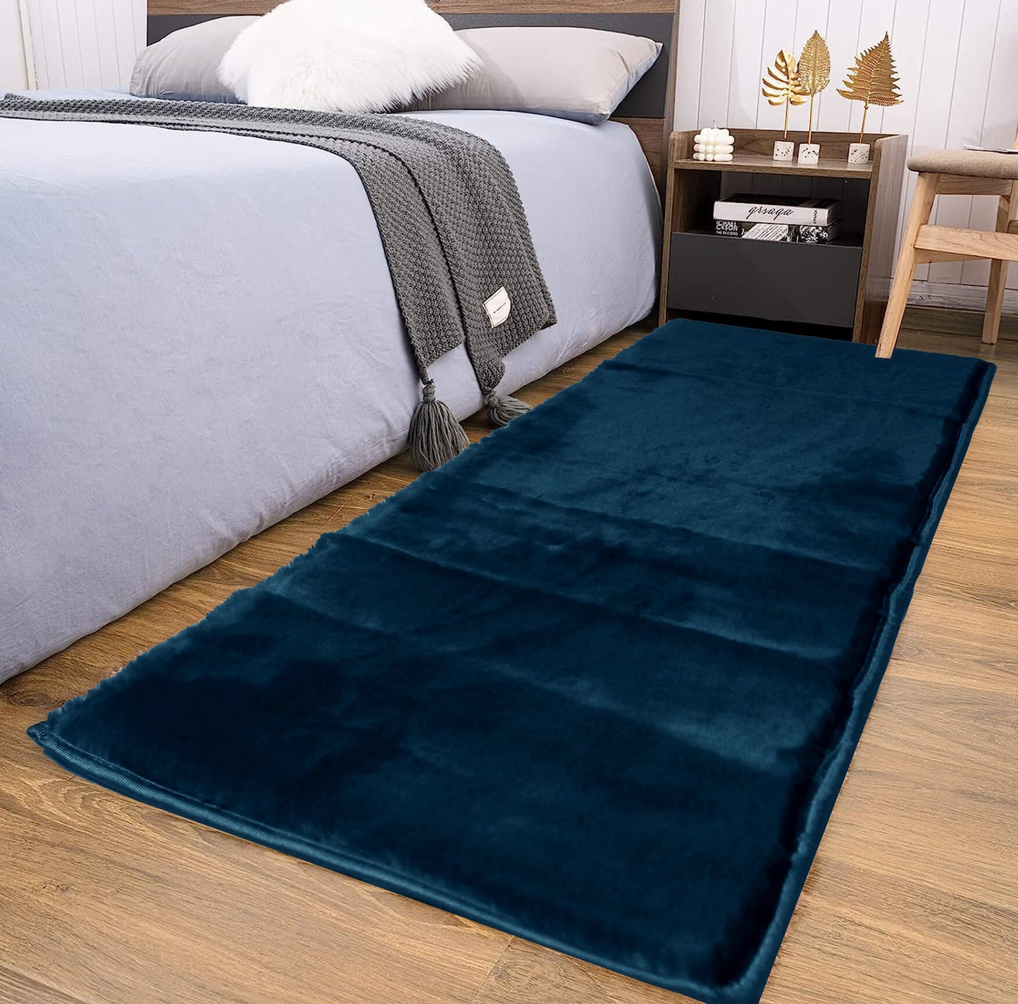 peacock blue bed runner