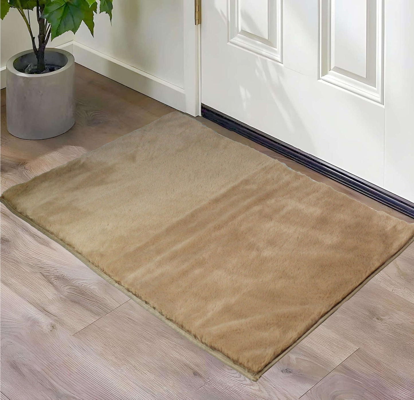 beige floor mat