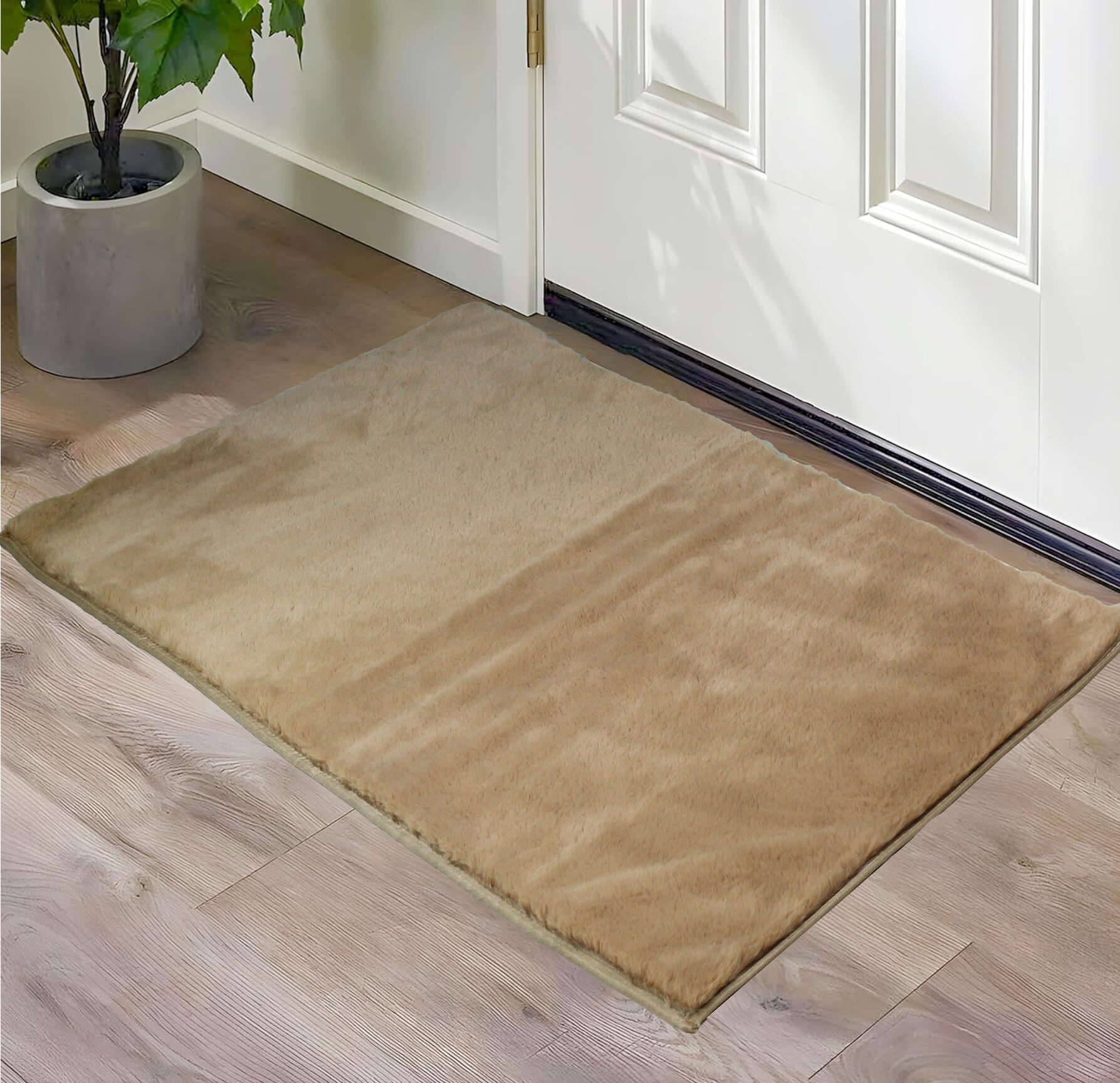 beige floor mat