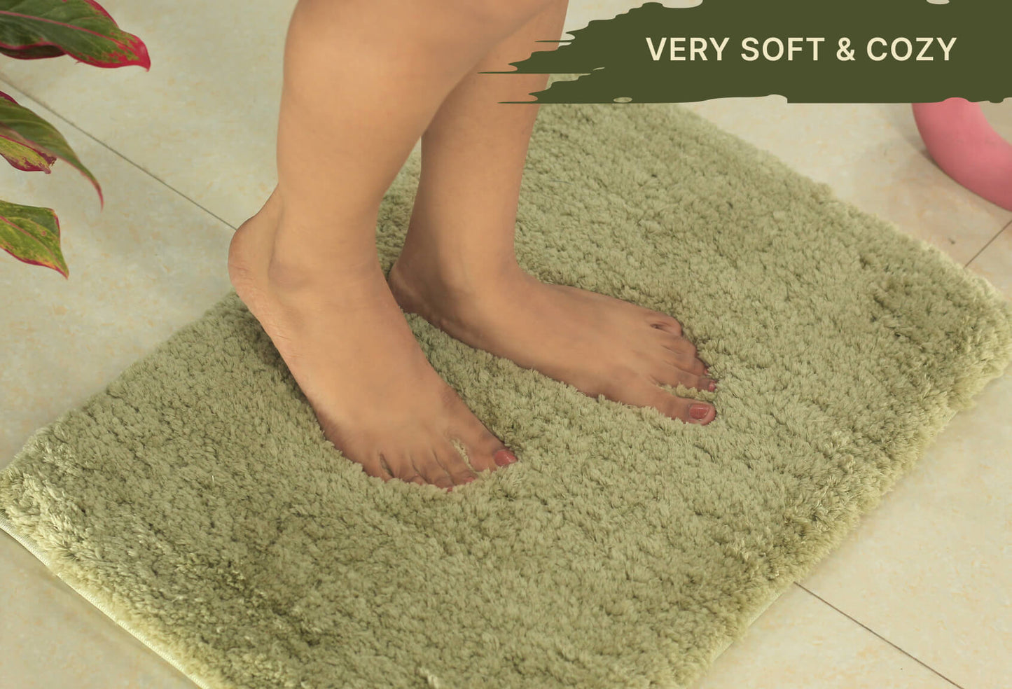 light green bath mat