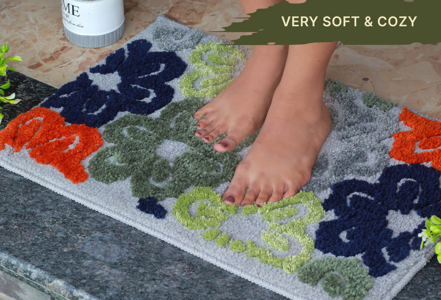 flower bath mat