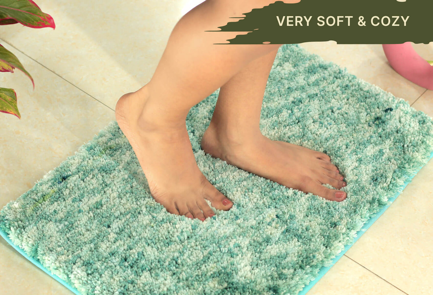 green bath mat