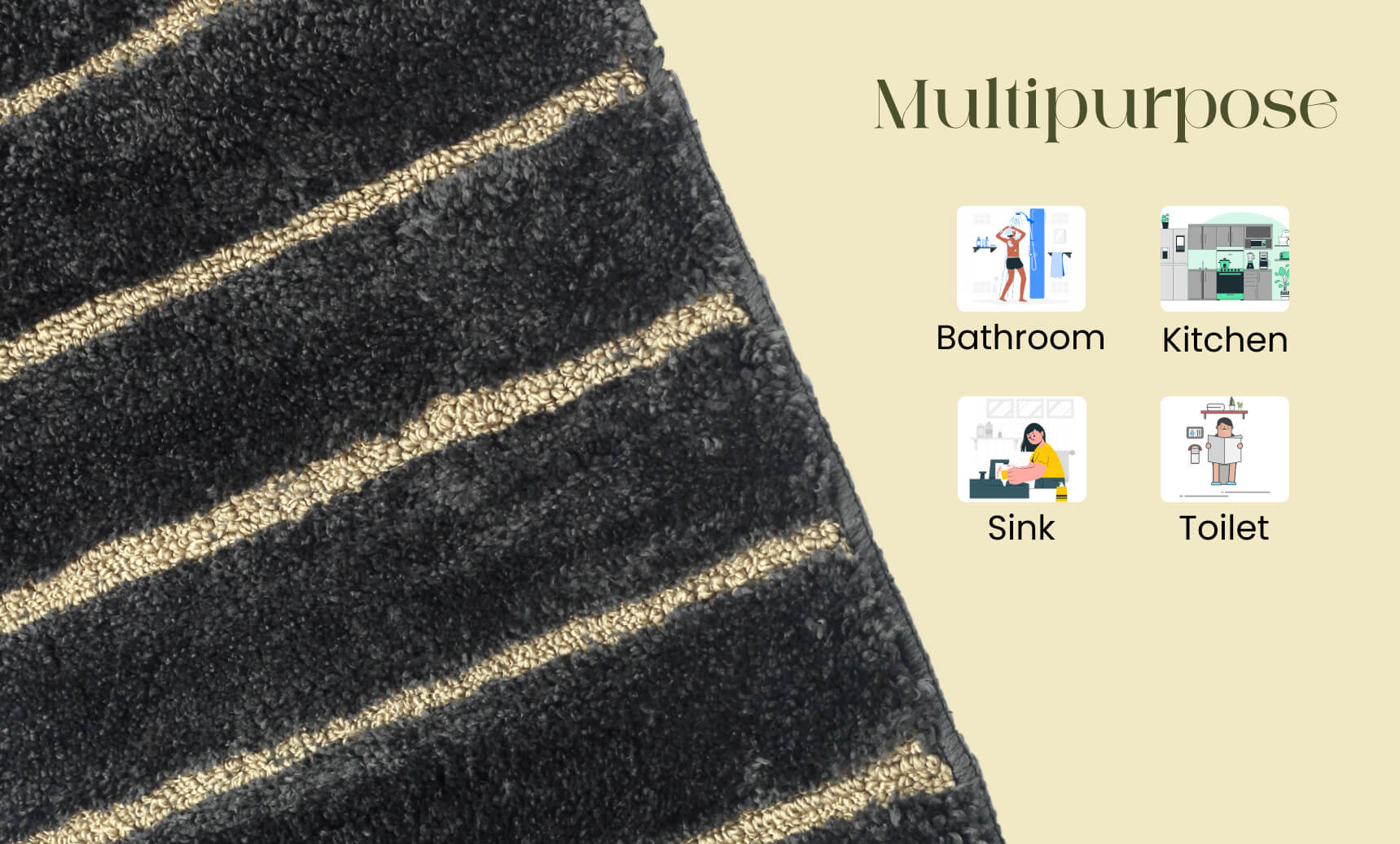 black bath mat