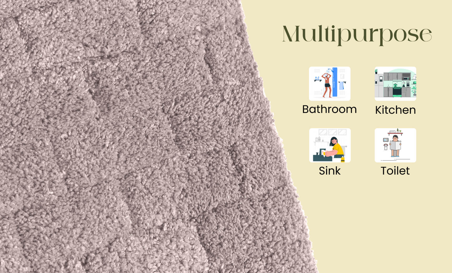 beige bath mat