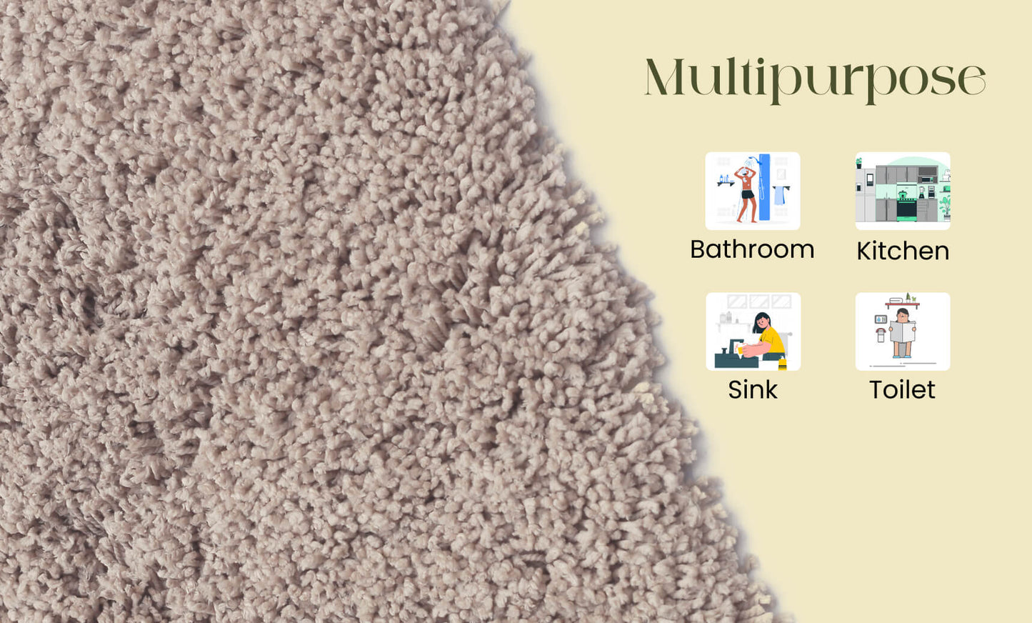 beige bath mat