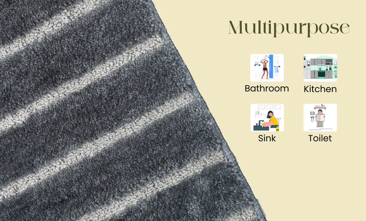 grey bath mat