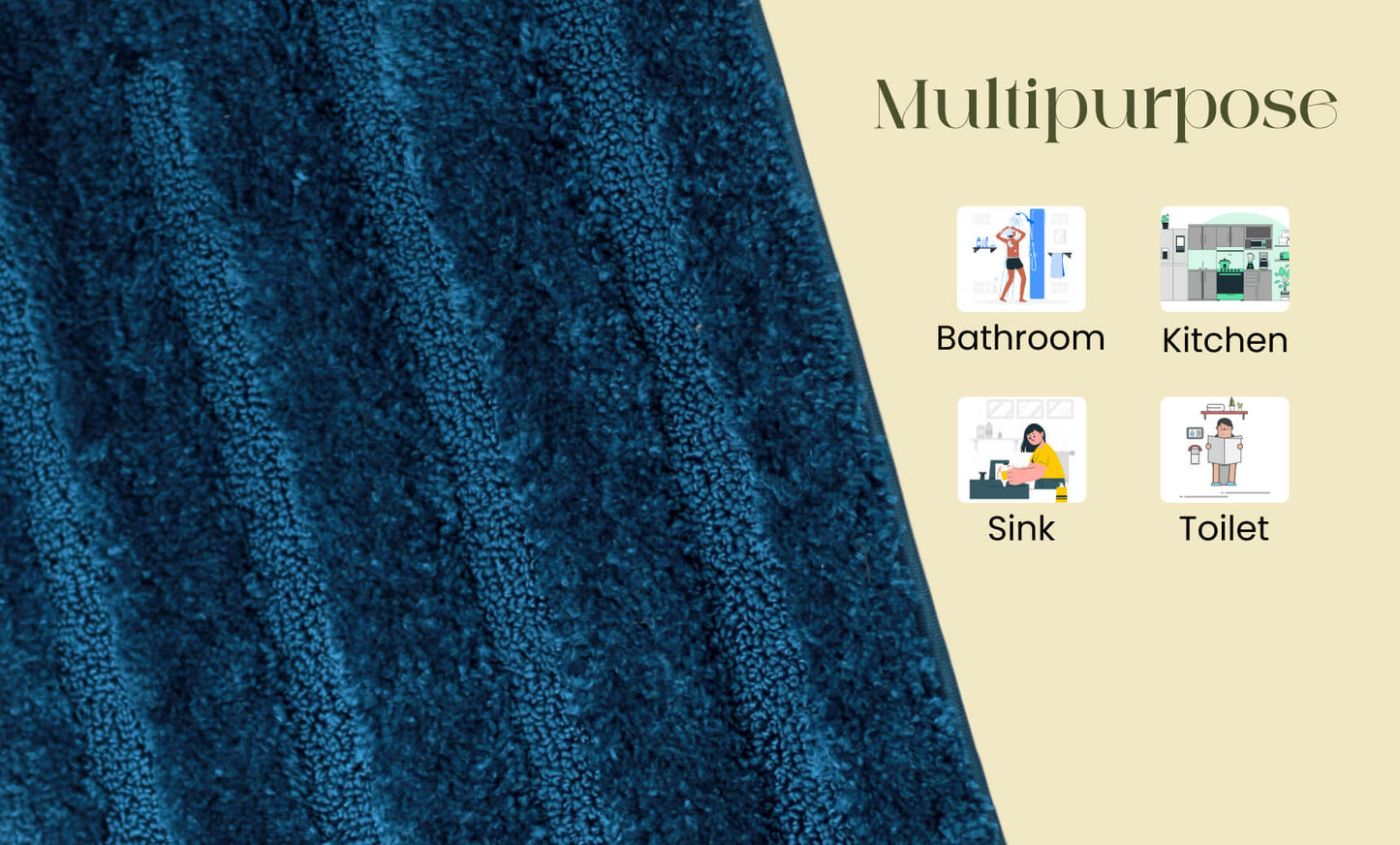 blue bath mat