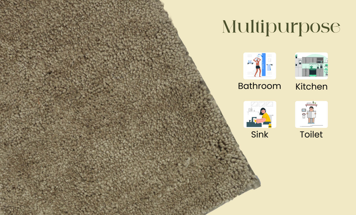 antic gold beige bath mat