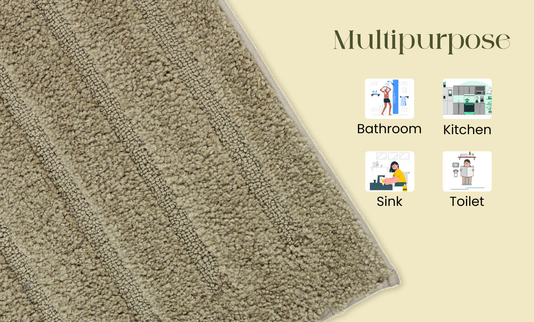 beige bath mat