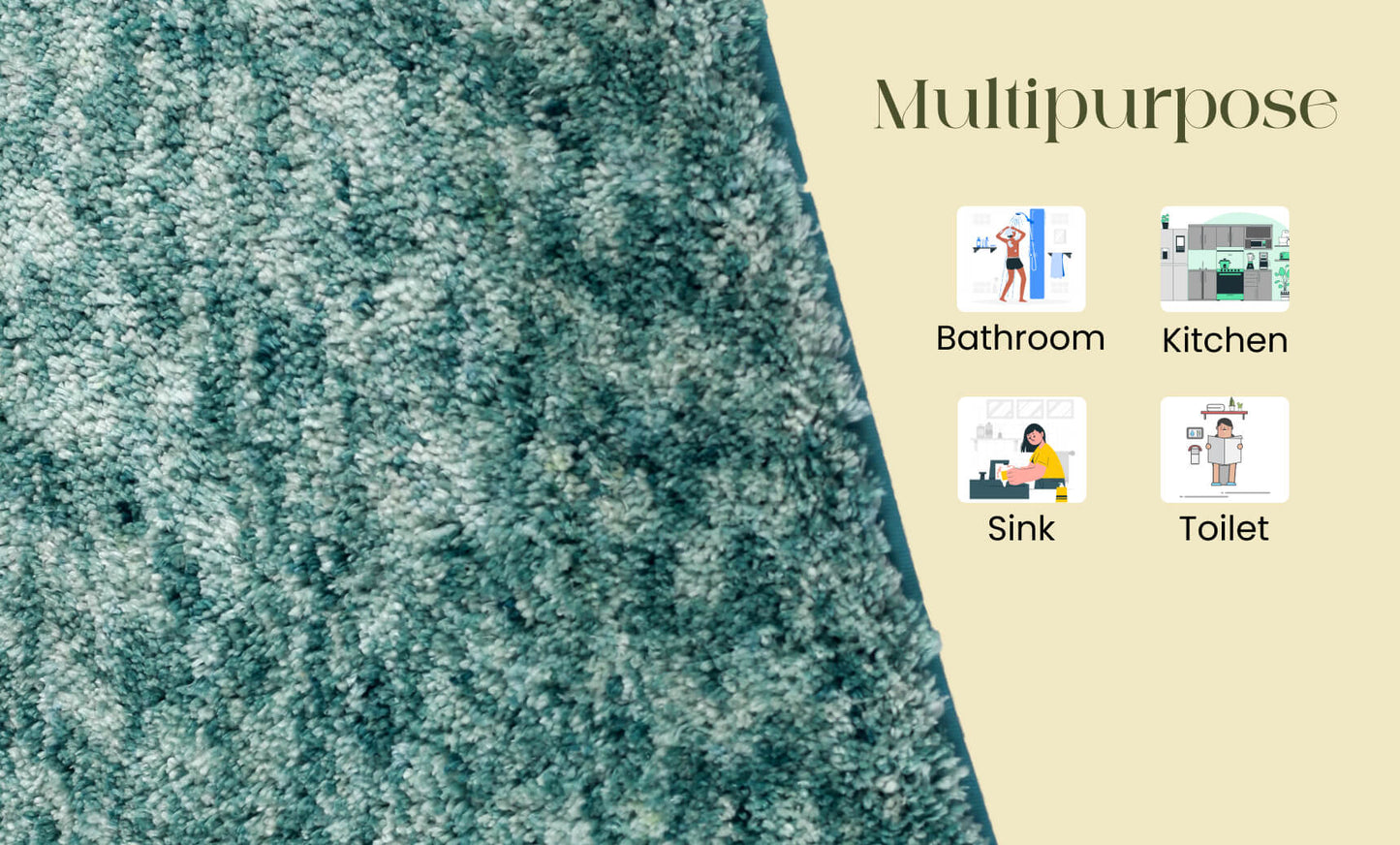 green bath mat