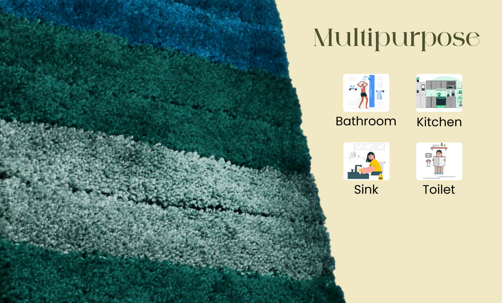 hunter blue green bath mat