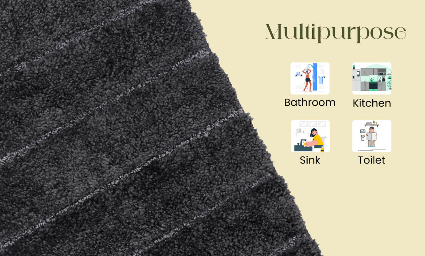 anthra black bath mat