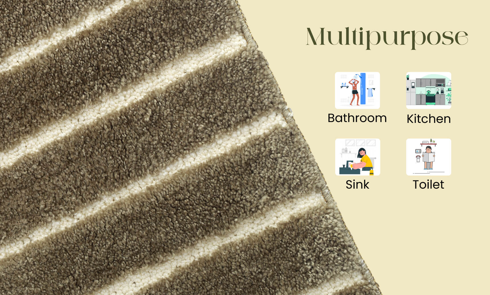 beige bath mat