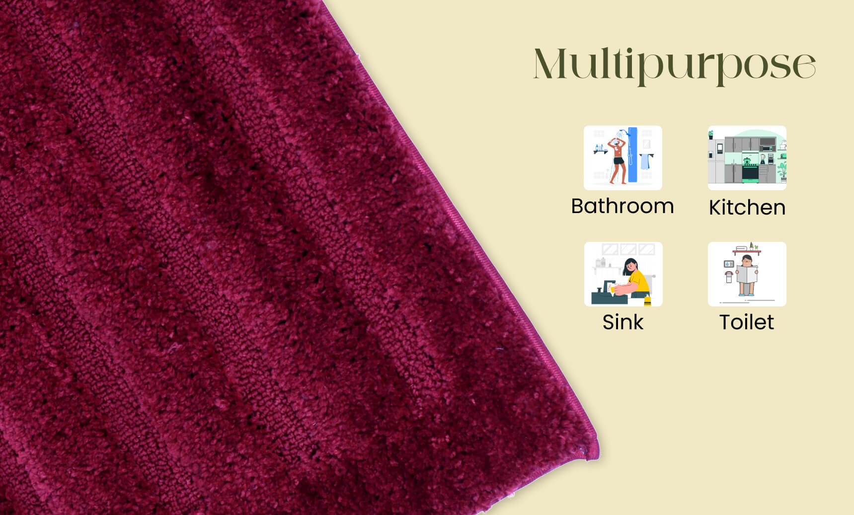 maroon bath mat