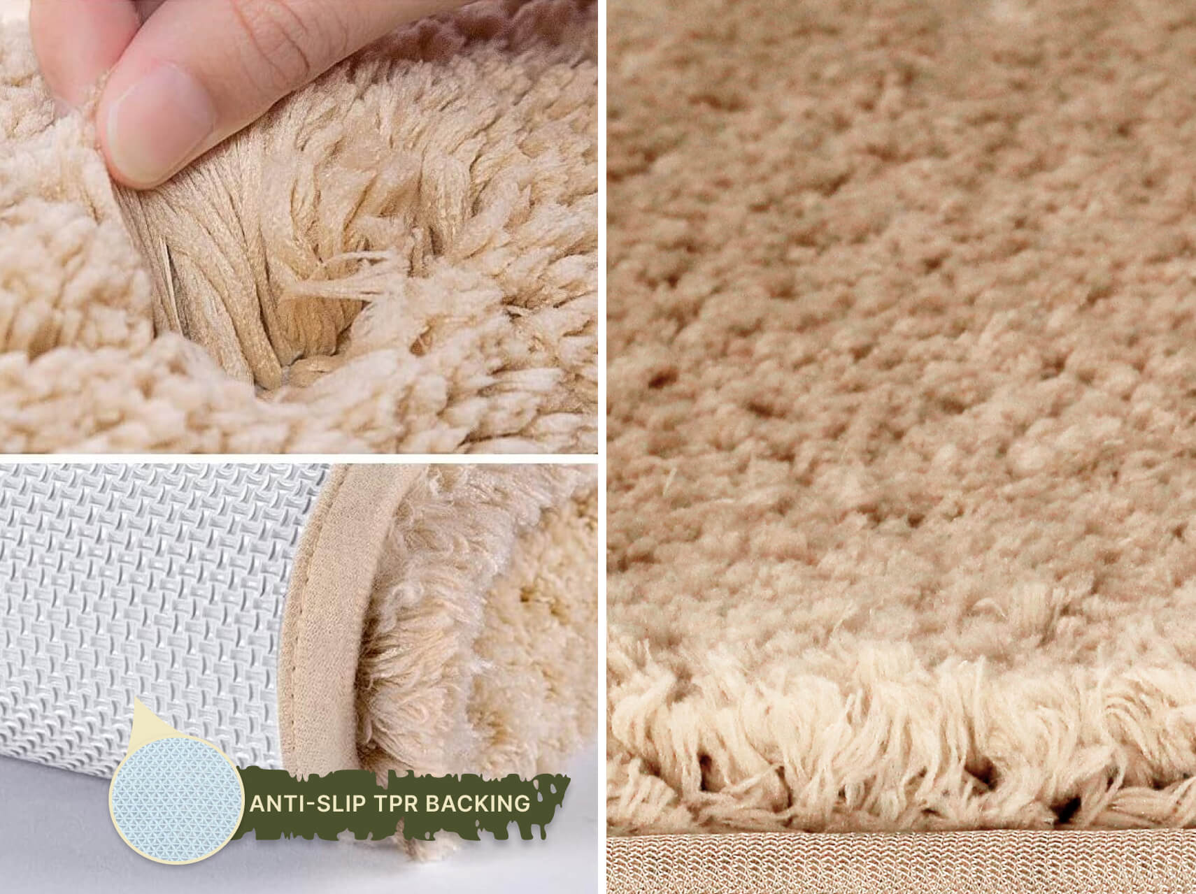 beige bath mat