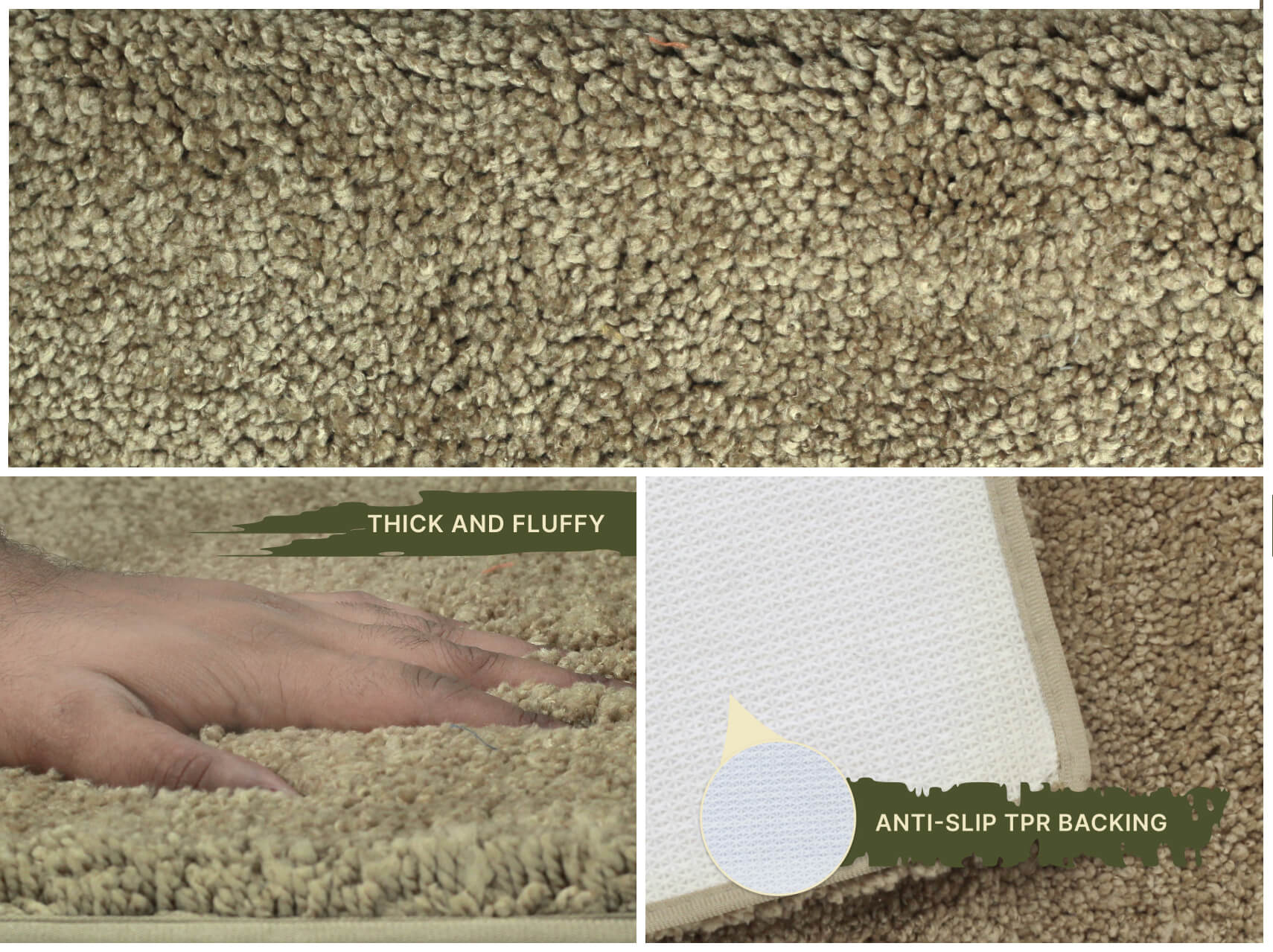 antic gold beige bath mat