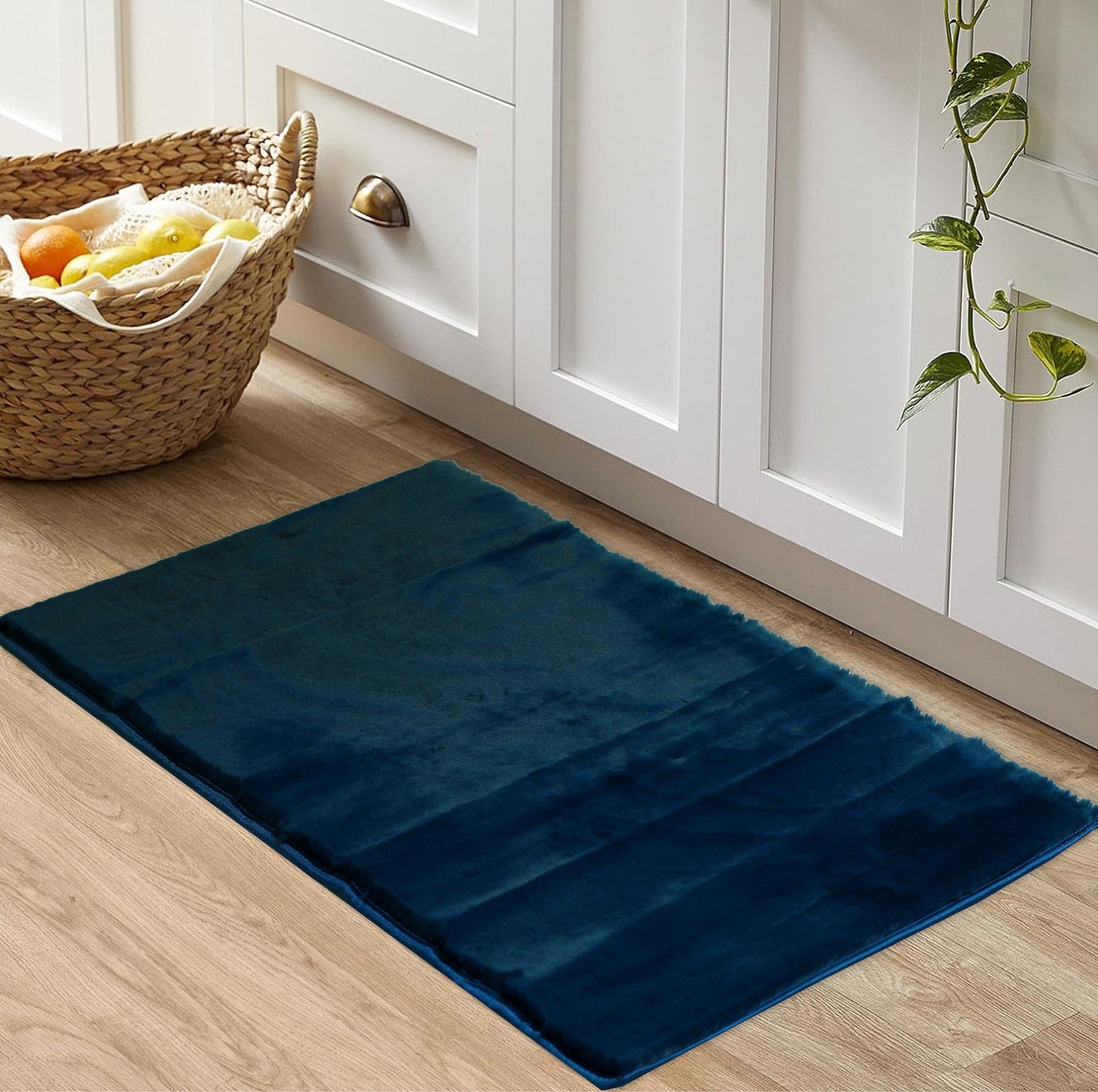 peacock blue floor mat