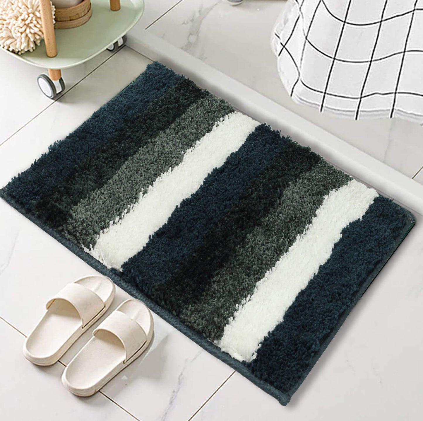 forest green bath mat