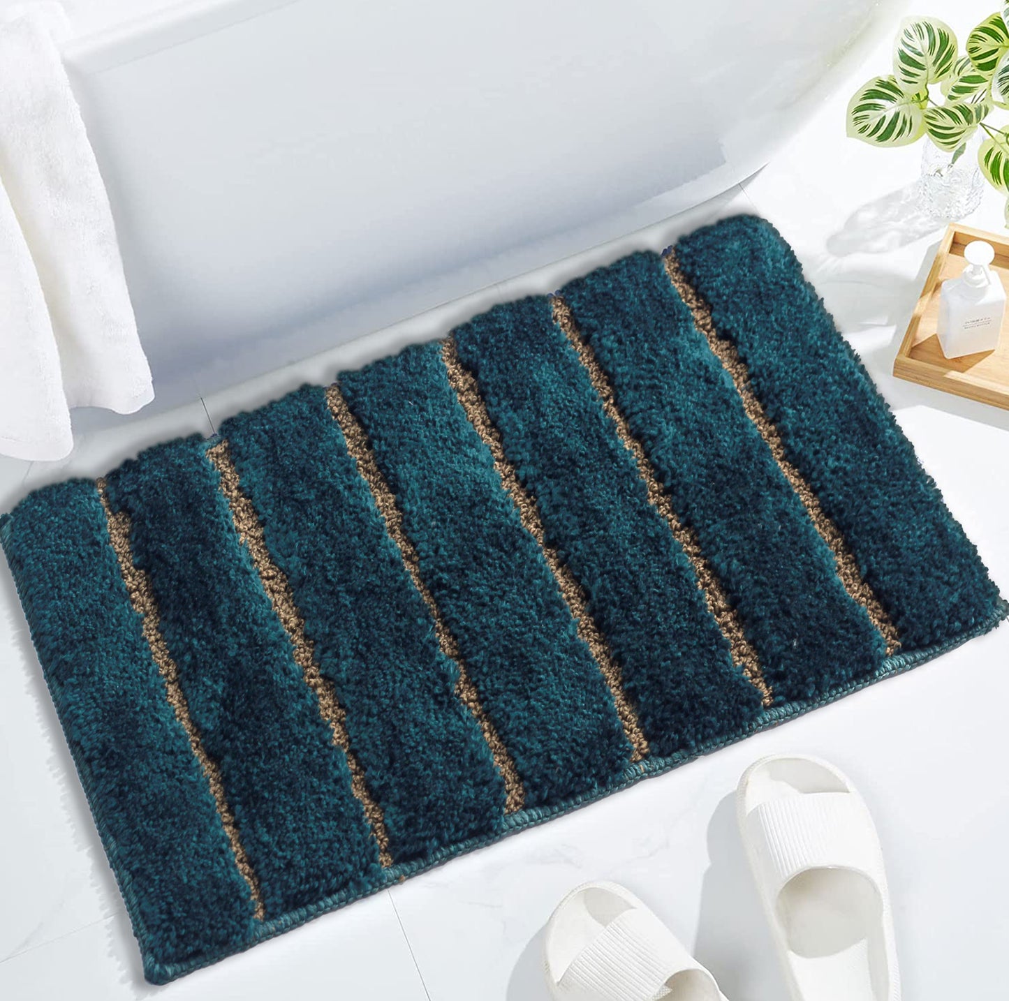 olive green bath mat