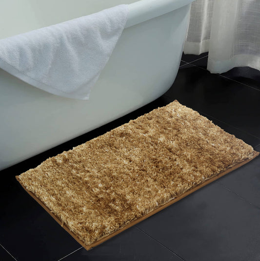 gold bath mat yellow