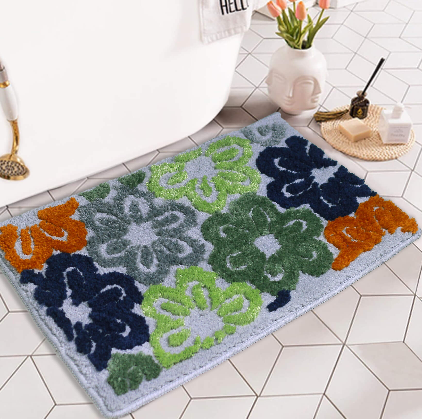 flower bath mat