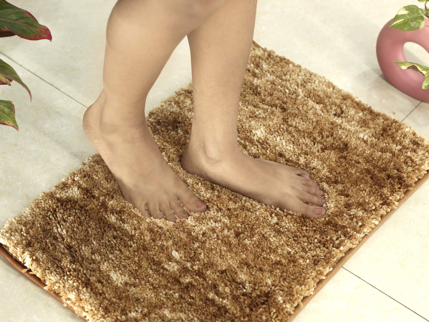 gold bath mat yellow