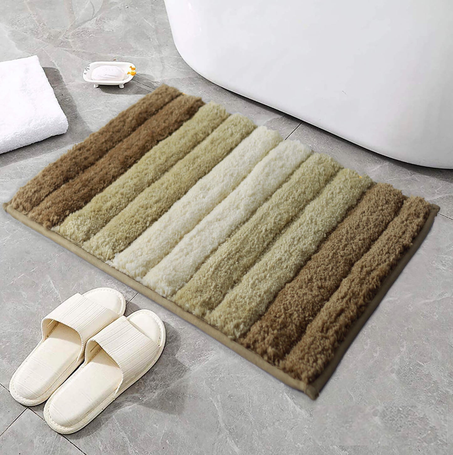 tobacco beige bath mat