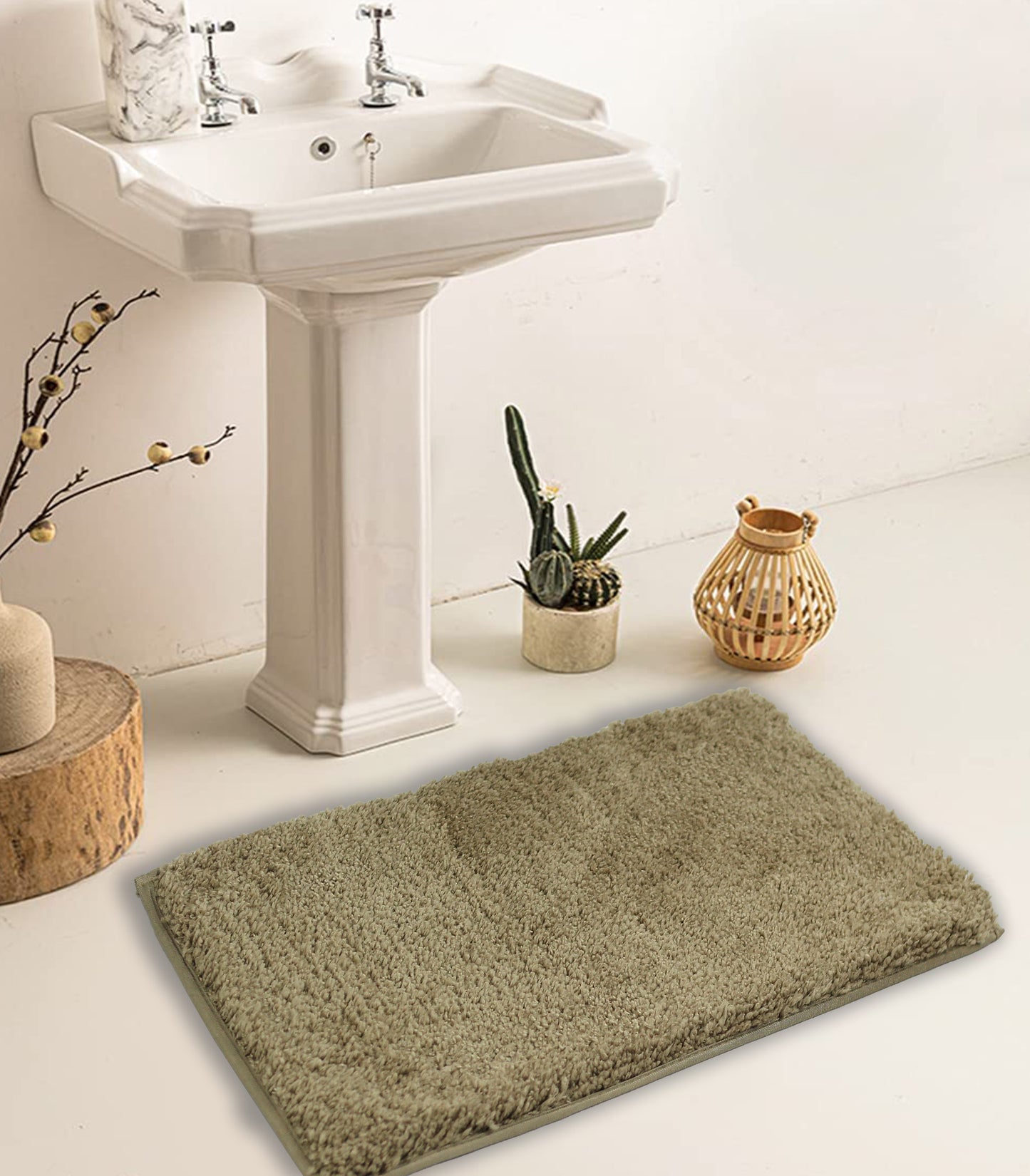 antic gold beige bath mat