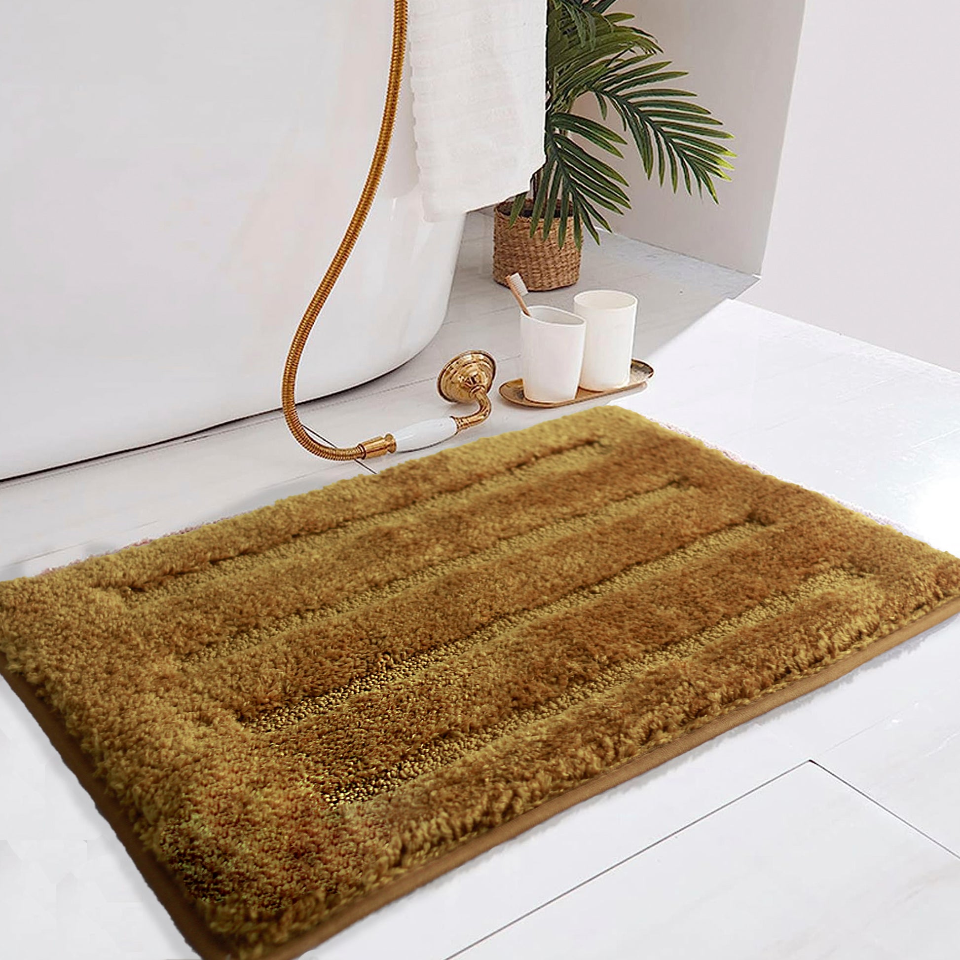 gold bath mat