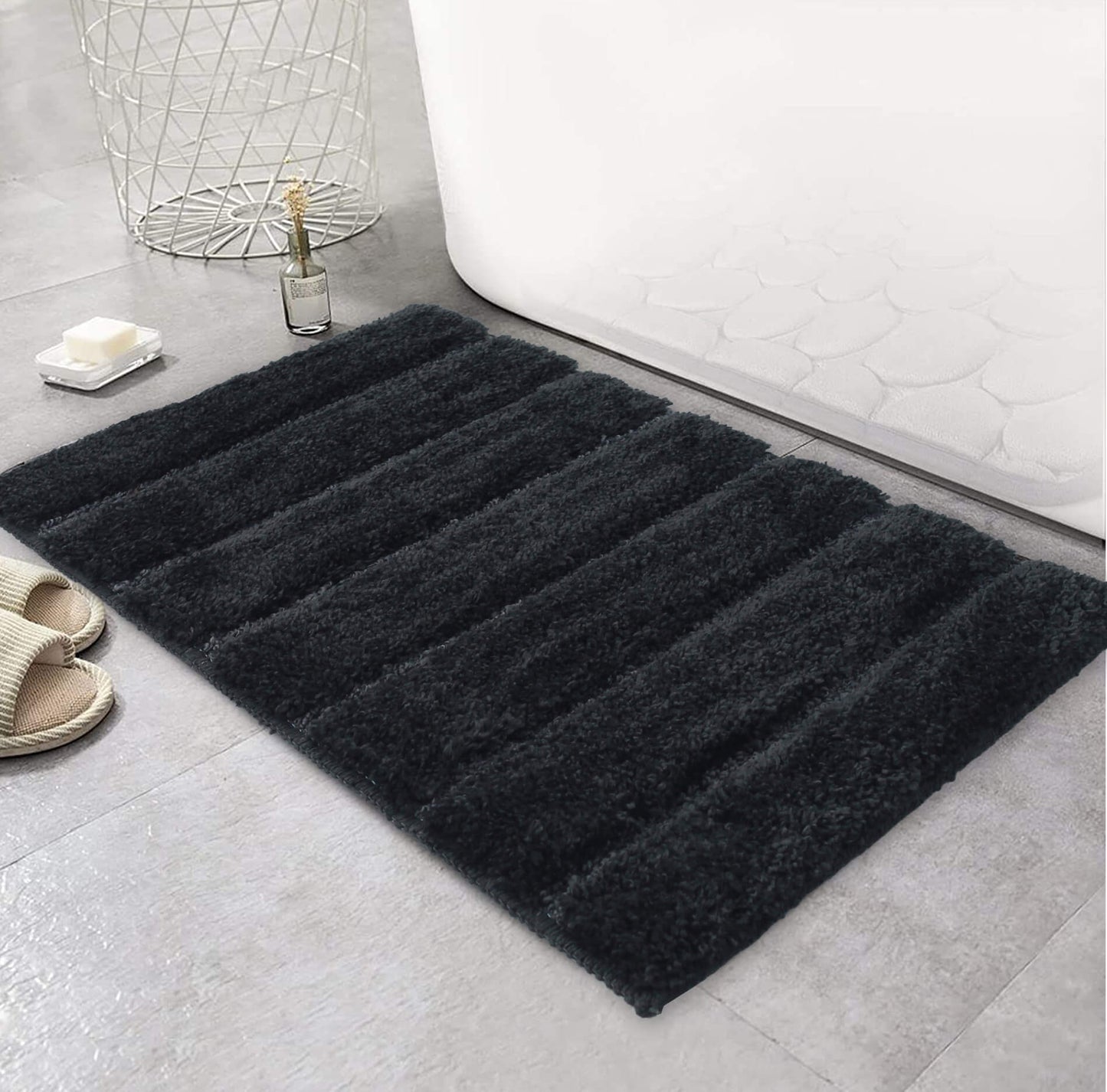 anthra black bath mat