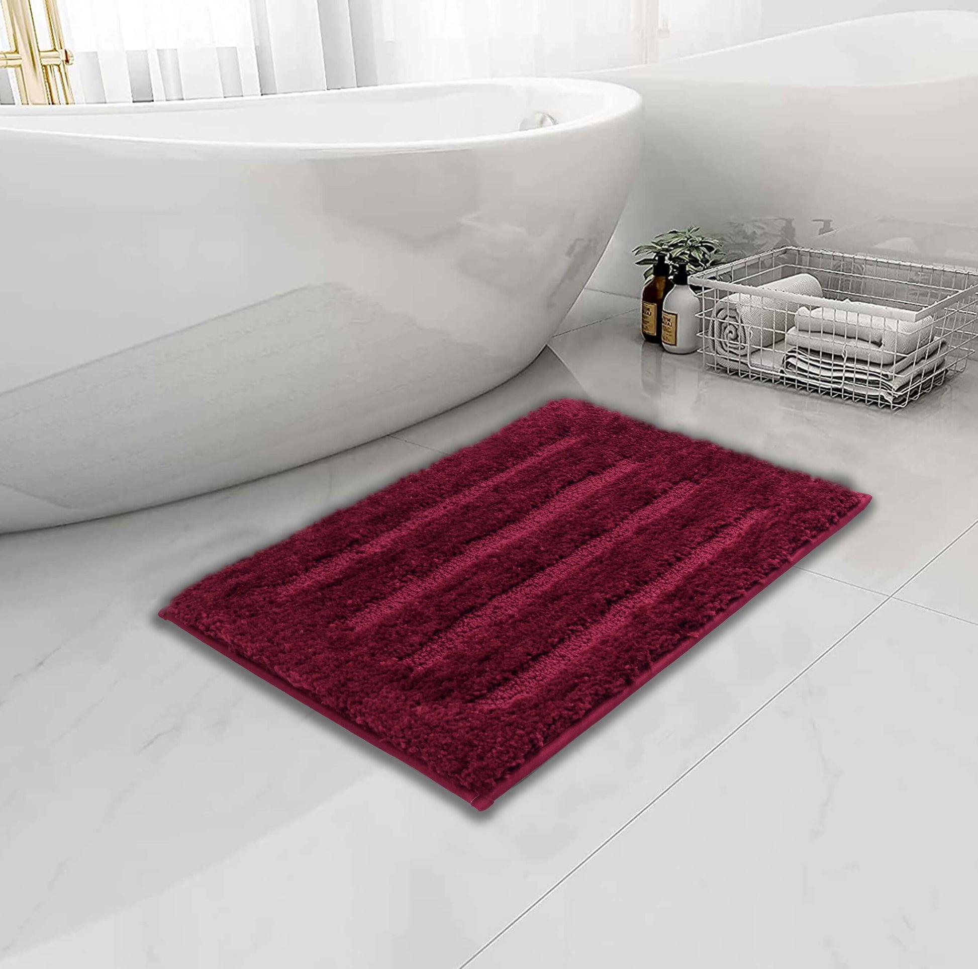 maroon bath mat