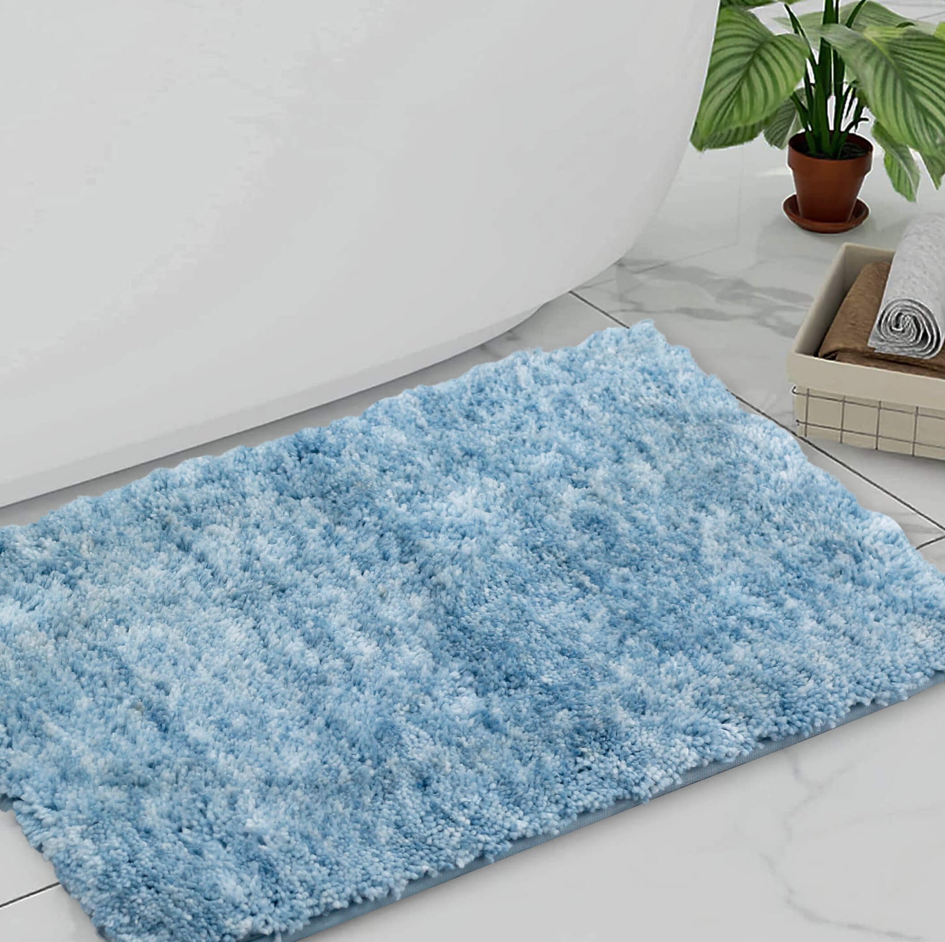 aqua bath mat blue