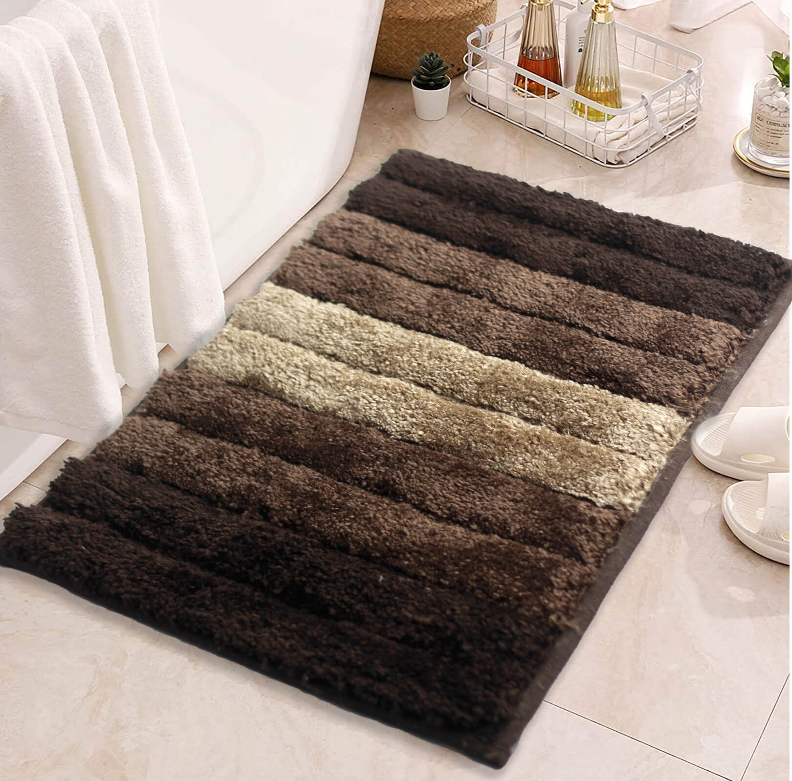 walnut brown bath mat